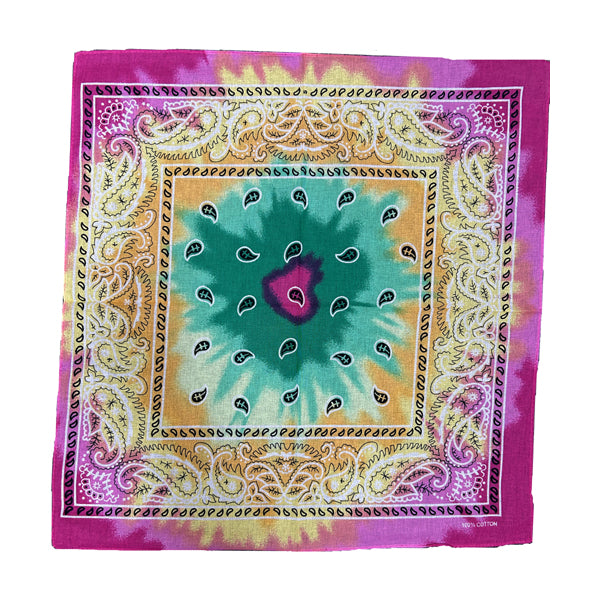 Bandanas tie-dye à motifs cachemire (paquet de 12)