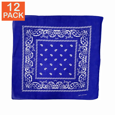 Blue Cotton Paisley Bandanas