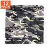 Grey Camouflage Bandana (pack of 12)