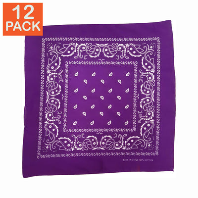 Purple Paisley Bandana (pack of 12)