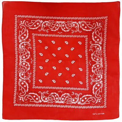 Red Paisley Bandanas (pack of 12)