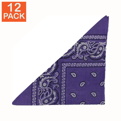 Violet Paisley Bandanas (packing of 12)