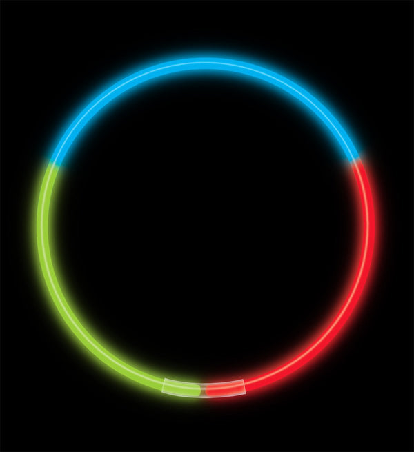 50 colliers lumineux tricolores RGB de qualité supérieure (tube de 50)