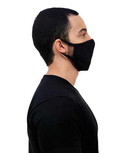 Lot de 24 masques Gildan en coton pour adultes, noirs.