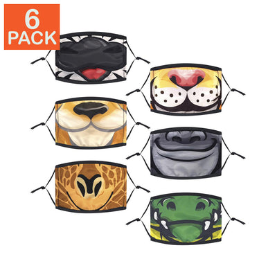 Masque pour enfant à motifs d'animaux du zoo (lot de 6)