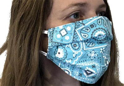 Masque turquoise à motifs cachemire - Adulte