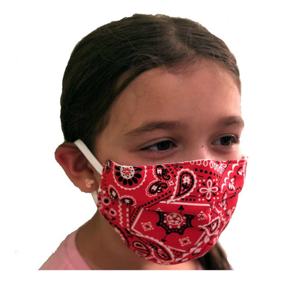 Masque à motifs cachemire rouges - Enfants