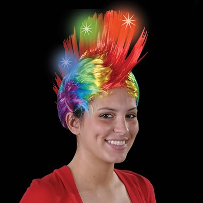 FlashingRainbow Mohawk Wig