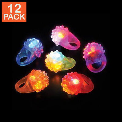 LED Flashing Bumpy Rings (pack of 12)