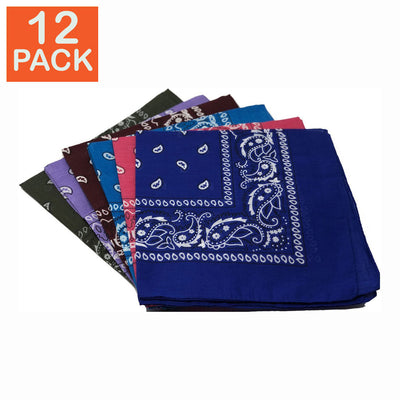 Assorted Paisley Bandanas (pack of 12)