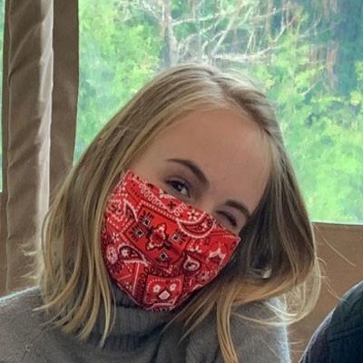 Masque à motifs cachemire rouges - Enfants