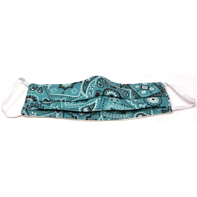 Masque turquoise à motifs cachemire - Adulte